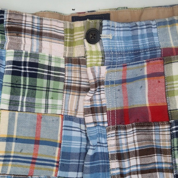 Men's 38 Indian Madras Shorts Patchwork Plaid Preppy Cargo Vtg by Izod J… - Picture 8 of 9